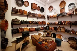 Leather bags in Morocco